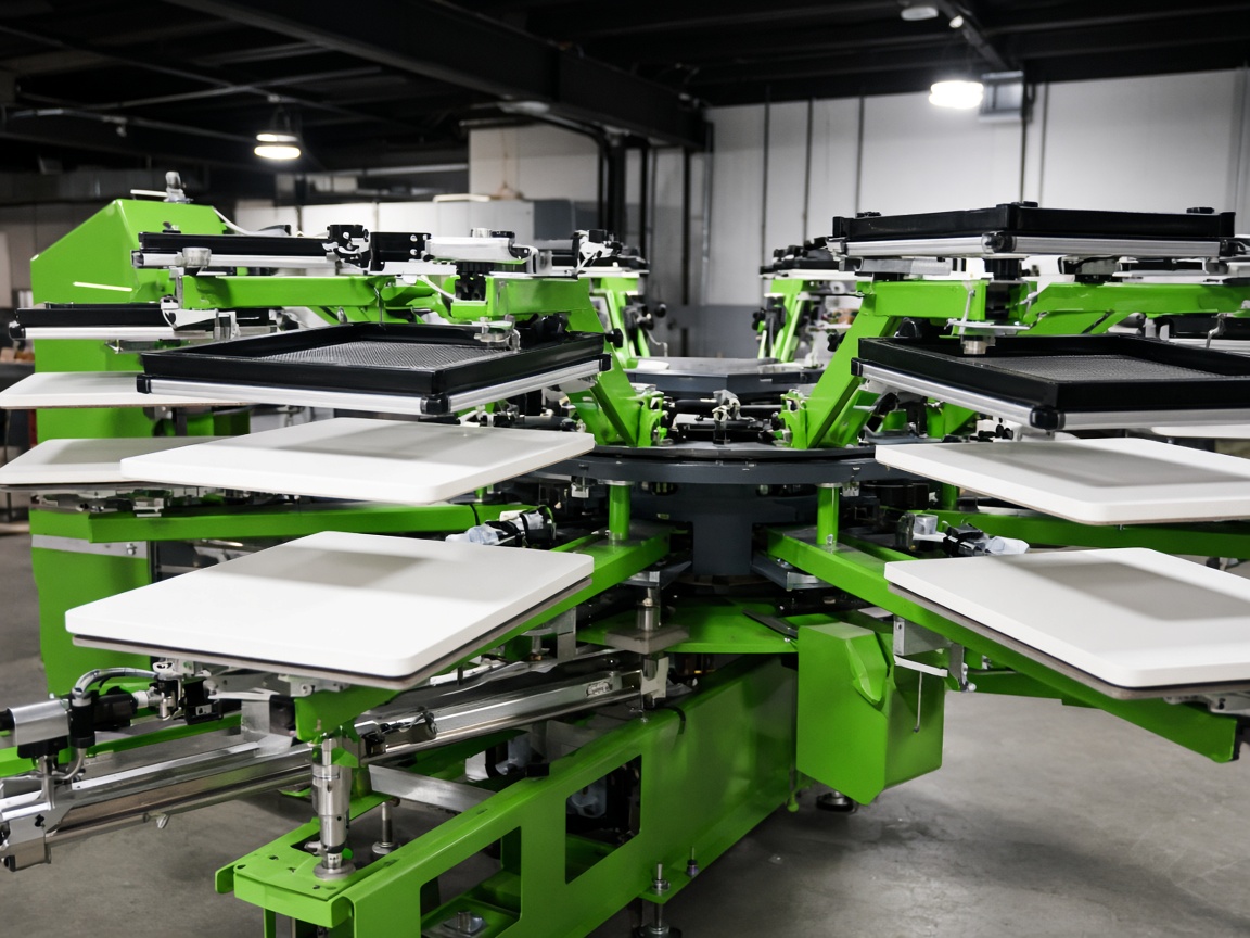 Automatic screen printing press photographed for the Local Legends Print Factory Google Business listing